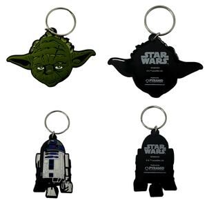 Lucas Film Star Wars 3D Yoda and R2-D2 Rubber Keychains (Set of 2)
